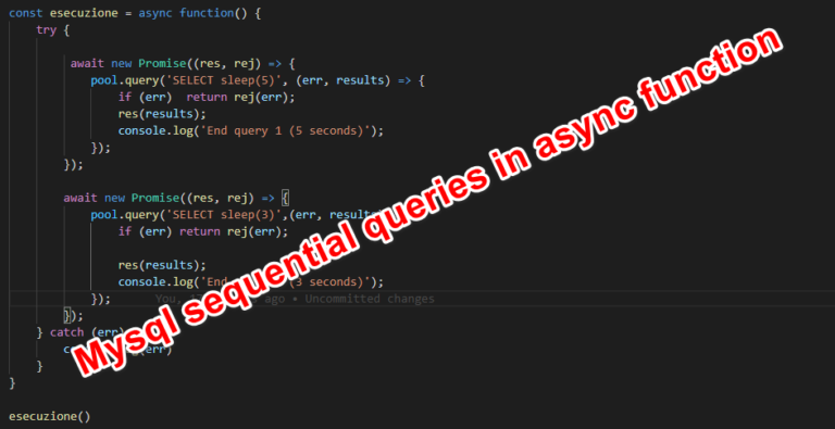 Nodejs AsyncAwait Execution Order Why Its Not What You Expect - Node, mysql sequential query execution (async/await method